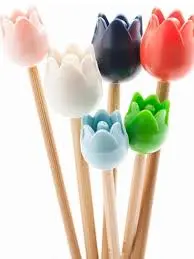 Koncovky na jehlice Tulip - velké oranžové