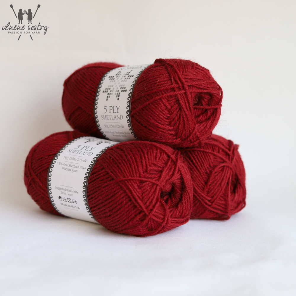 5 ply Shetland - Maroon