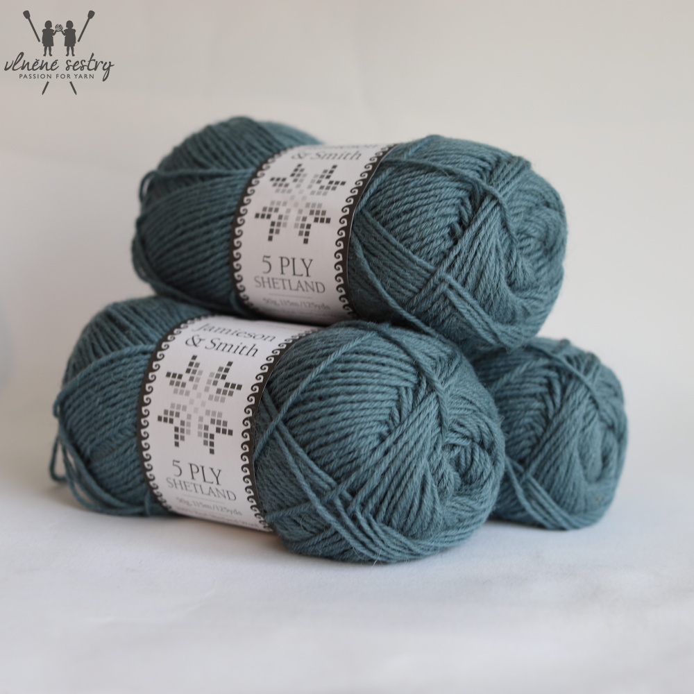 5 ply Shetland - Airforce