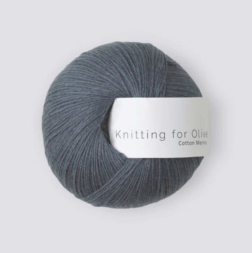 Cotton Merino - Dusty Blue Whale